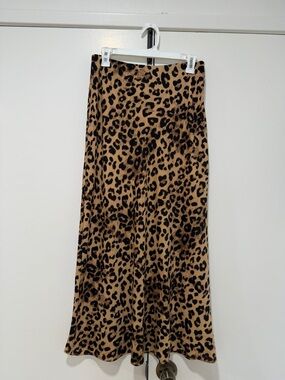 Le Lis Leopard Print Maxi Skirt - Tan & Black